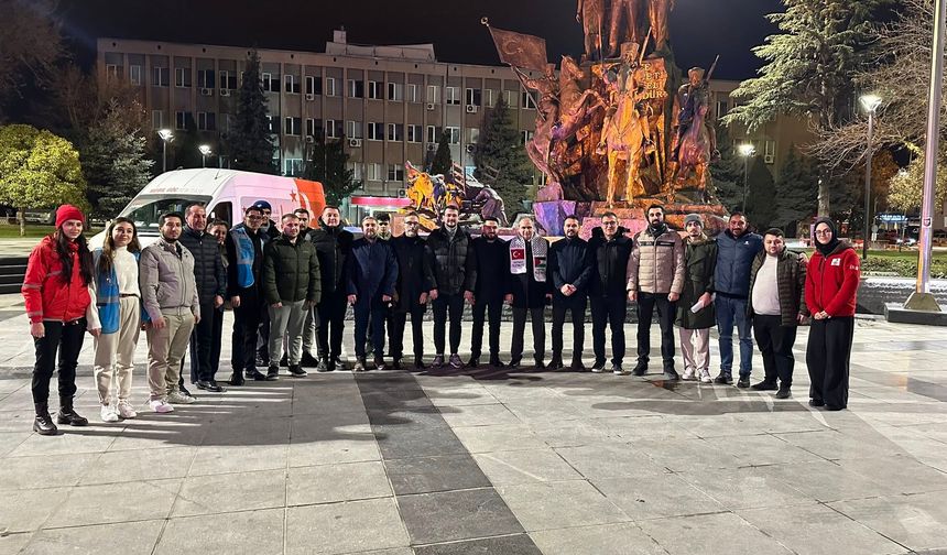 Uşak'tan gençler, Filistin mitingine katıldı