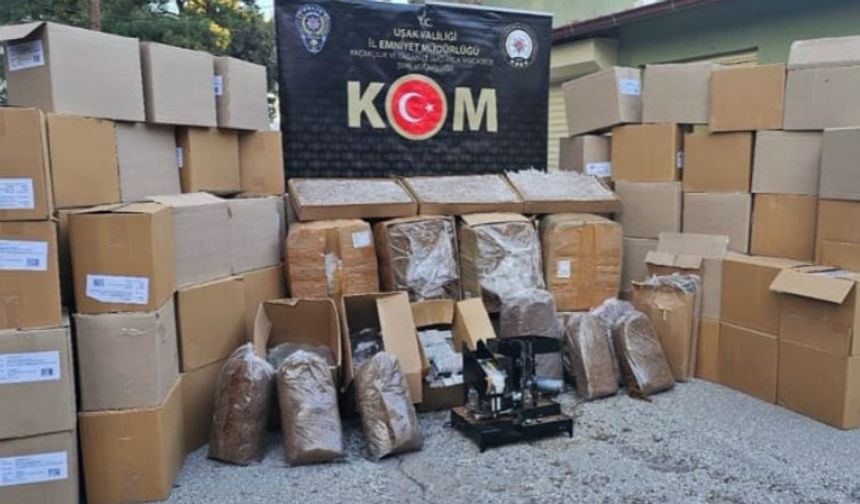 Uşak'ta kaçak tütün ve sigara operasyonu!