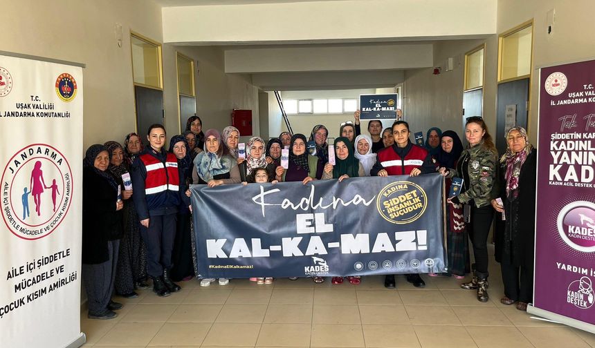 Uşak'ta kadın kursiyerlere KADES bilgilendirmesi