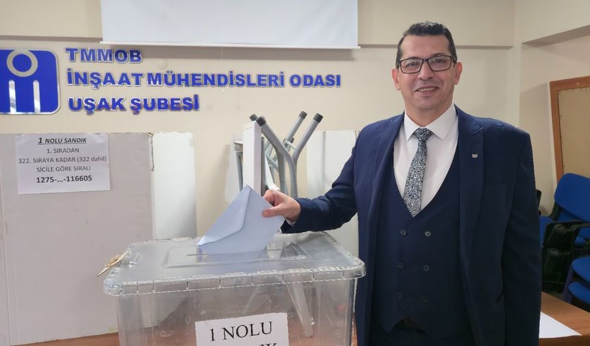 İnşaat Mühendisleri Odası Uşak Şubesi'nde İbrahim Dağgezen'in listesi birinci çıktı