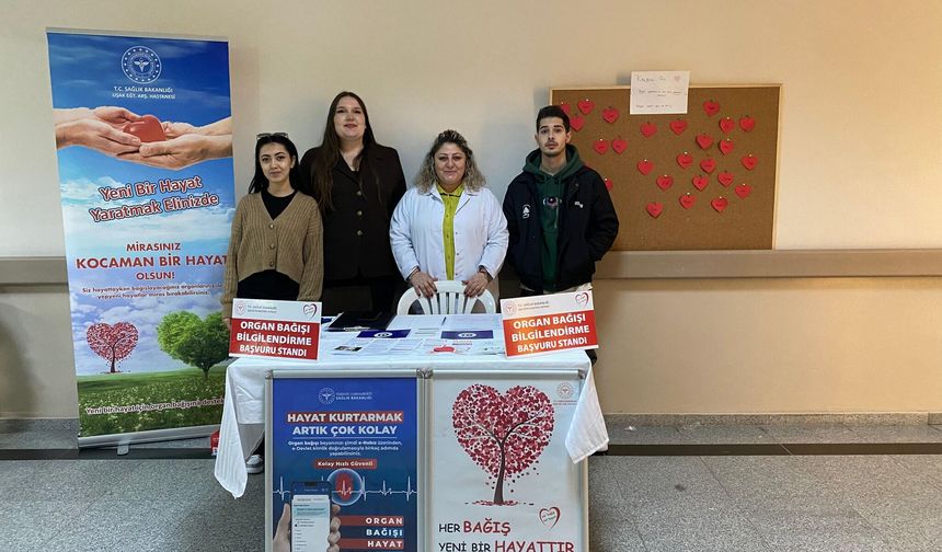 Uşak Eğitim ve Araştırma Hastanesi'nde organ bağışıyla ilgili çalışma yapıldı
