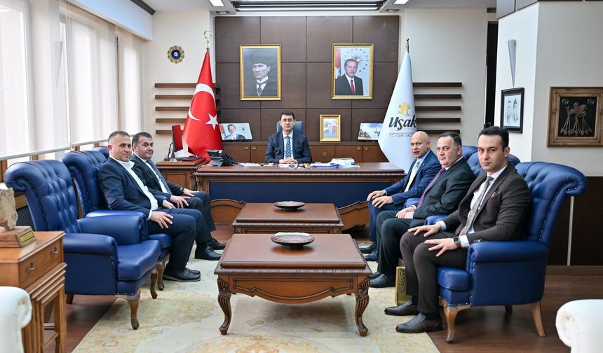 Uşak Ticaret Borsası Yönetimi, Uşak Valisi'ni ziyaret etti