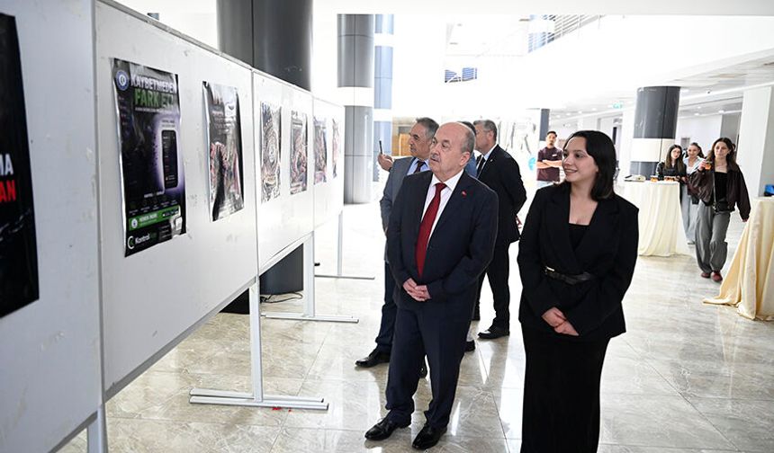 Uşak Üniversitesi öğrencilerinden kötü bağımlılıklara karşı reklam afişi sergisi