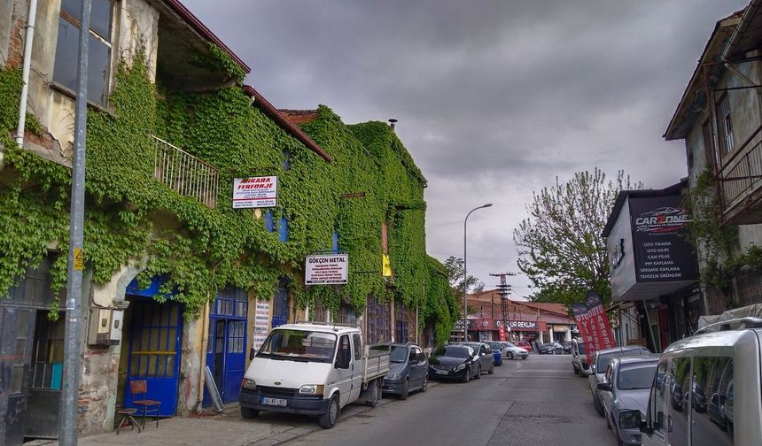 Uşak Fabrikalar Caddesi'nde binaları saran sarmaşık güzel görüntüler ortaya çıkardı!