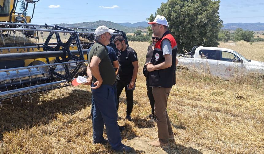 Uşak’ın Yenişehir, Çamyazı ve Güre köylerinde biçerdöverler kontrol edildi