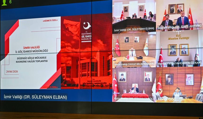 Uşak Valisi Serdar kartal, düzensiz göçle mücadele çalışmaları için hazırlanan video konferans programına katıldı
