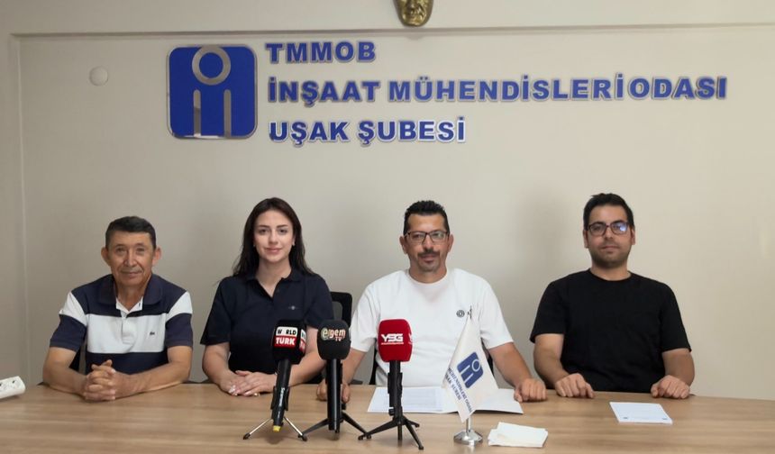 Uşak İnşaat Mühendisleri Odası; Yeni ve eski tüm yapıların dayanıklı olup olmadığına dair bir data merkezi olmalı