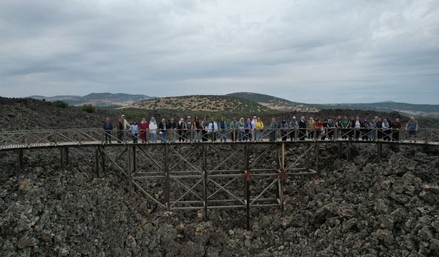 Uşak'tan ziyaretçi çeken Kula Jeoparkı'nda hareketli etkinlikler yapıldı