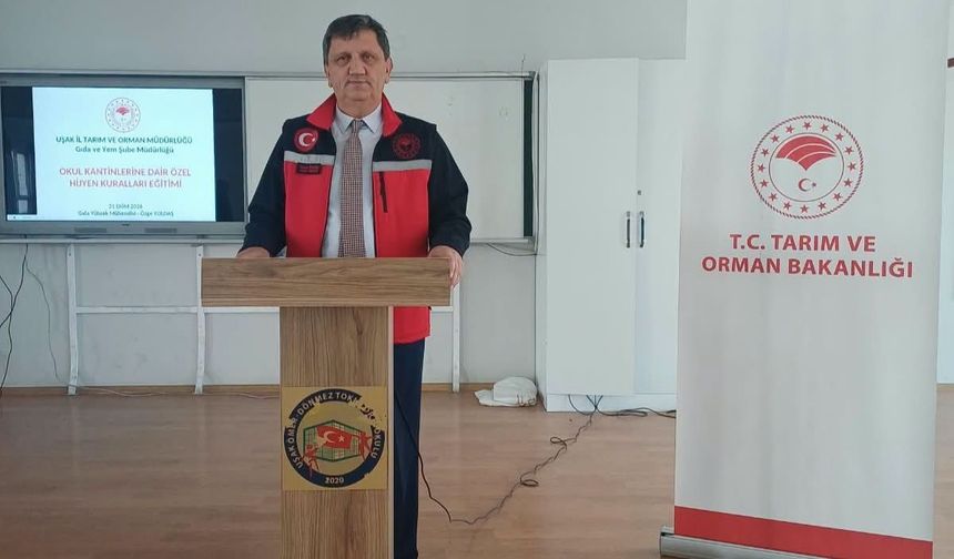 Uşak'taki okul kantinlerinde sıkı denetimler yapan İl Tarım ve Orman Müdürlüğü, işletmecilere eğitim verdi