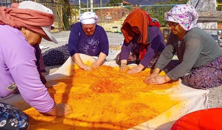 Selendili kadınlar imece usulüyle tarhana yapıyorlar