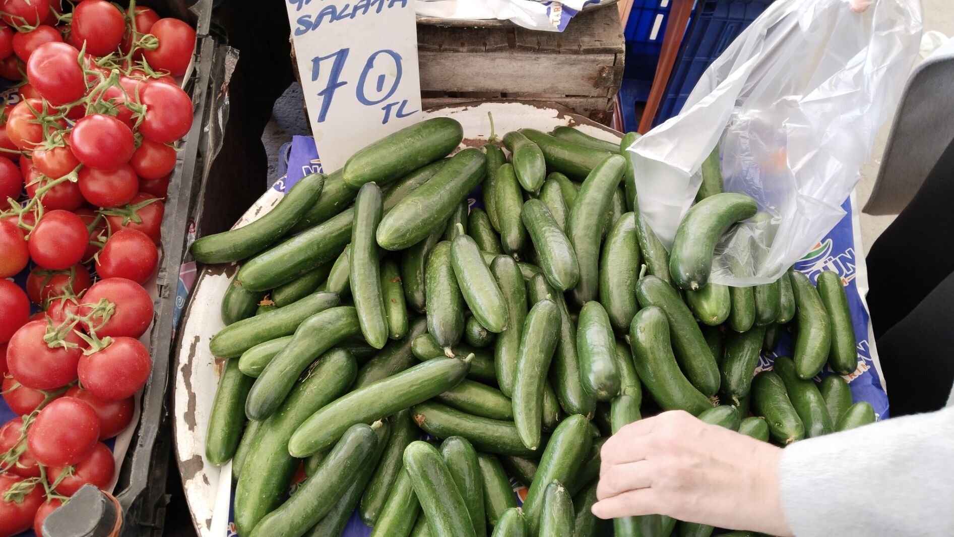 Pazaryeri Pazar Domates Patlıcan Salatalık Çilek Marul (3)