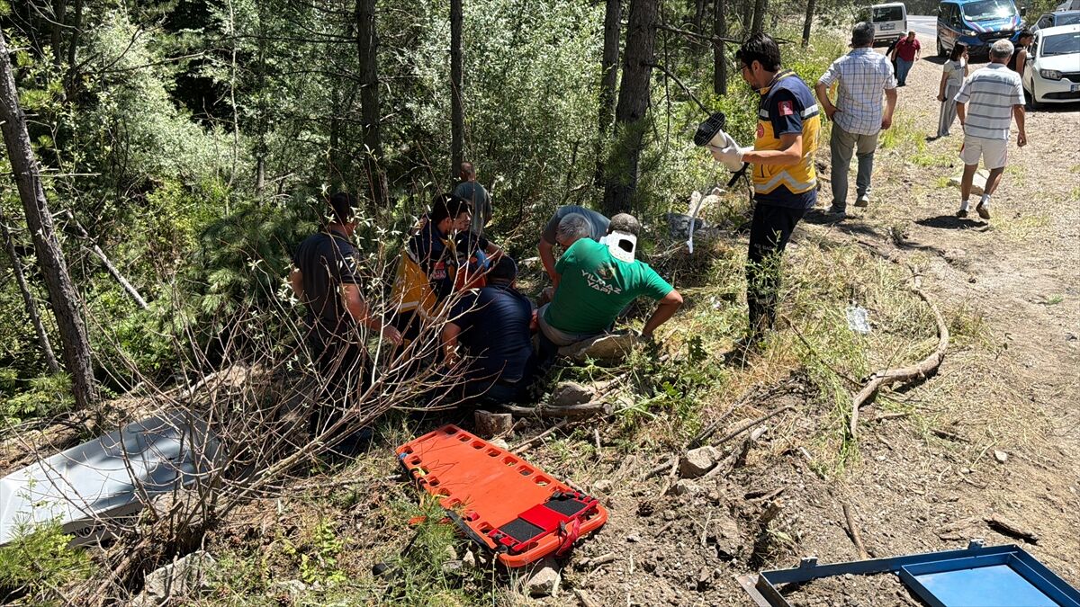 Kütahya'nın Domaniç ilçesinde kaza yapan traktörün sürücüsü yaralandı