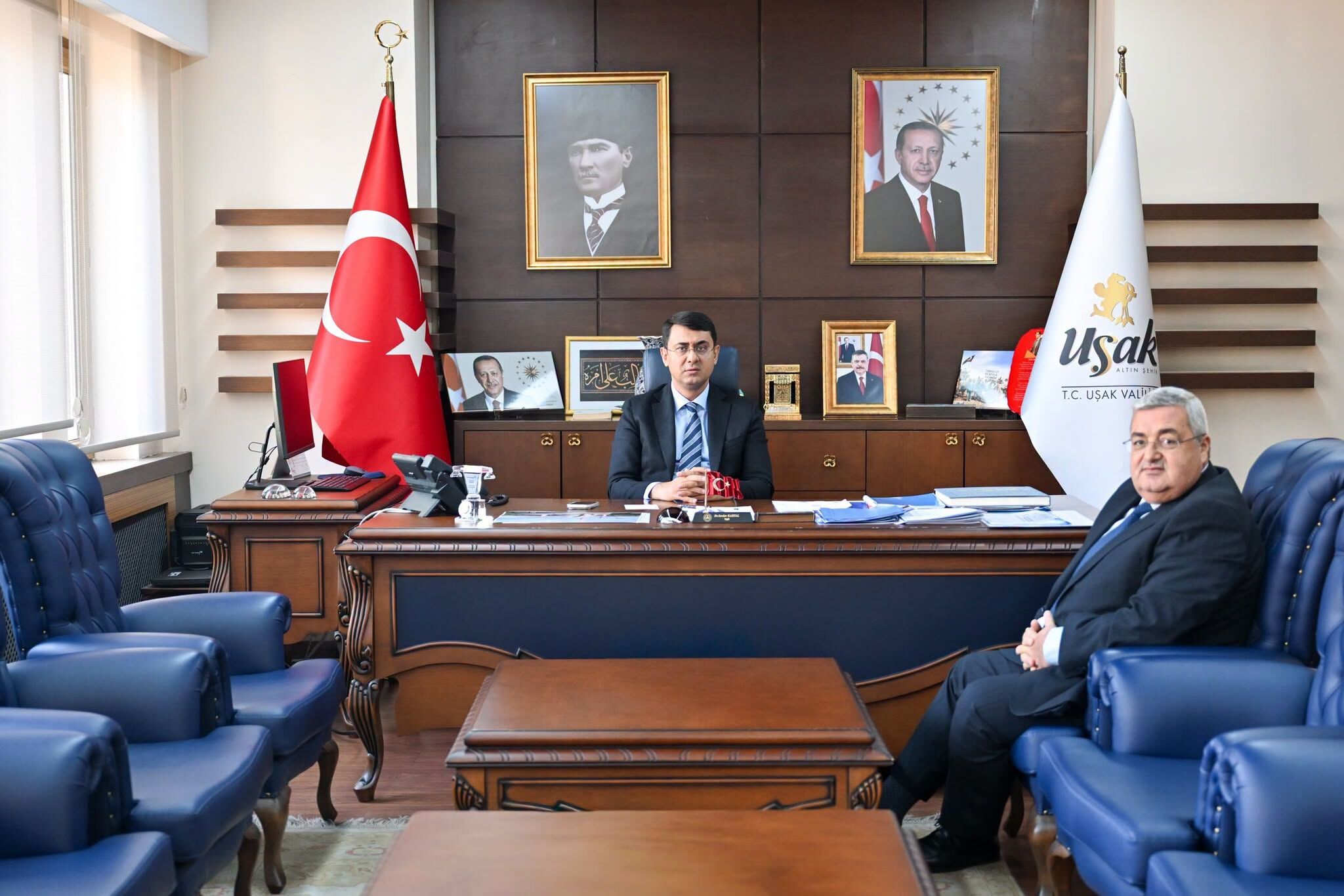 Uşak'ta görev süresi biten Güngör, Vali Kartal'a veda ziyaretinde bulundu
