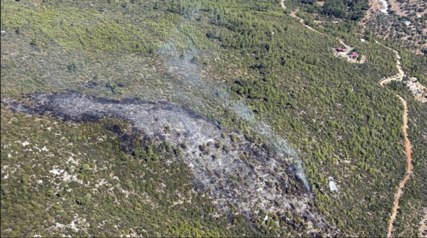 Bodrum Çocuk Mezarı mevkisindeki orman yangını kontrol altına alındı